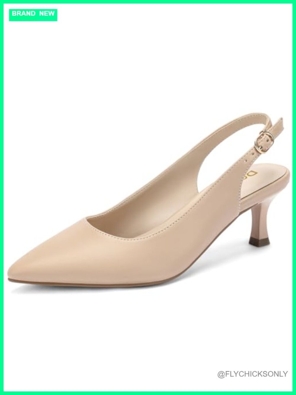 Women's Slingback Kitten Heels Pointed Toe Low Heel Pumps